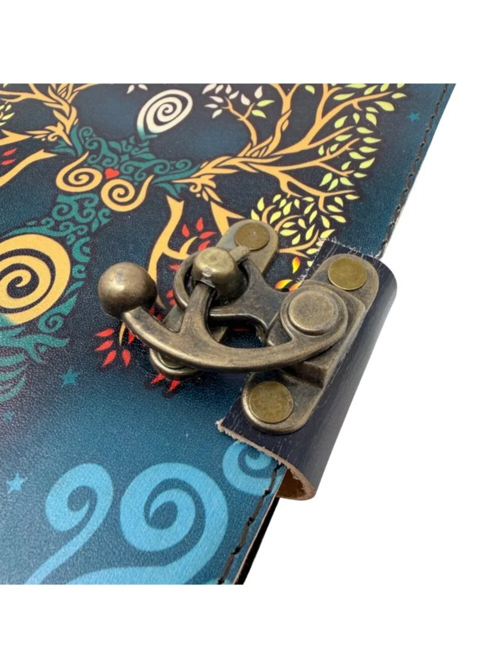 Tree of Life Goddess Leather Journal Lock Clasp Handmade Deckle‎ Paper